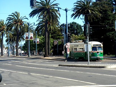 San Francisco Tram on dock front