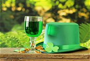 St. Patrick's Day glass and traditional hat