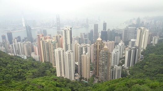 View from The Peak over looking Hong Kong and Victoria Harbour