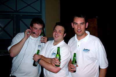 Chris, Shaun and Paul getting drunk